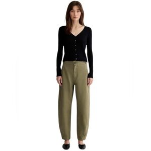 Everlane Olive Green Wide Leg High-Rise Pants